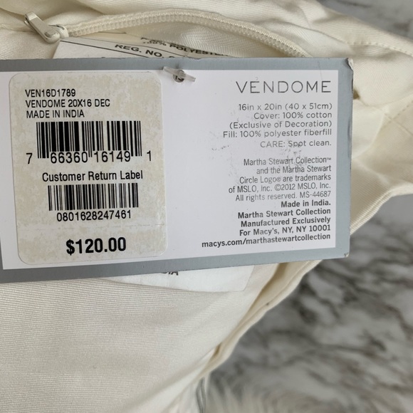 Martha Stewart VENDOME 20x16" Decorative Pillow - Picture 4 of 5